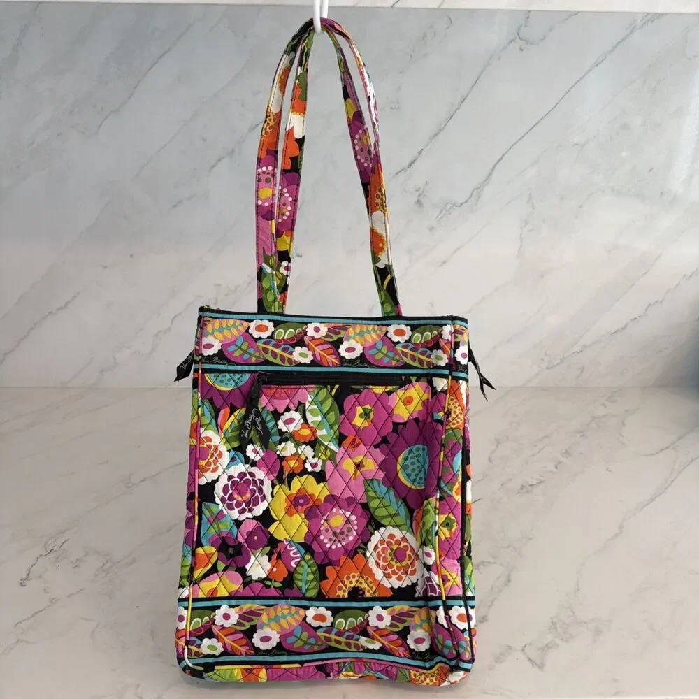Vera Bradley Va Va Bloom Floral Triple Compartment Laptop Tote EUC